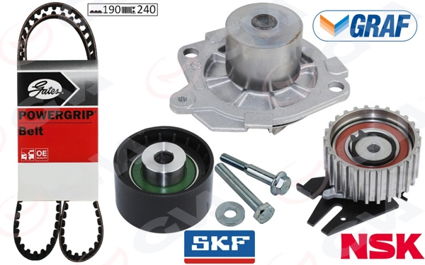 GVA 59WPK2530G | Devirdaimli Eksantrik Gergi Kiti 190X240 Bravo 96 > Doblo 01 > Marea 99-02-Idea 04 > 1.9 JTD Ktb317