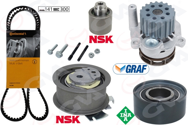 GVA 59WPK7526 | Devirdaimli Eksantrik Gergi Kiti Passat-Jetta-Golf5-Octavia-A3-A6 2.0 TDI 04-06 Bkp-Bkd-Bre-Blb-Bmr
