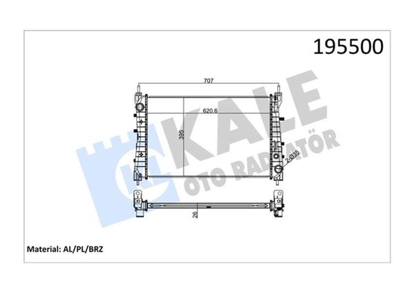 KALE RADYATÖR 0135021AB | Motor Radyatör Fiat Linea/Punto Evo 1.3JTD 1.6MJT 1.4T-Jet 07-12