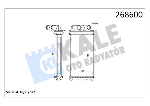 KALE RADYATÖR 0184841AB | Kalorifer Radyatörü Fiat Albea/Palio/Siena/Strada 1.2/1.3/1.4/1.6/1.9 JTD 96>