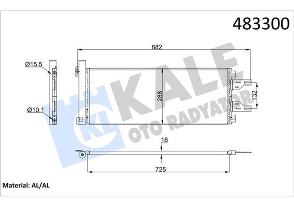 KALE 040ABC030 | Klima Radyatörü Kondenser (Fiat: Ducato III 3.0Jtd Boxer III-Jumper III 2.2Hdı-3.0 HDI)