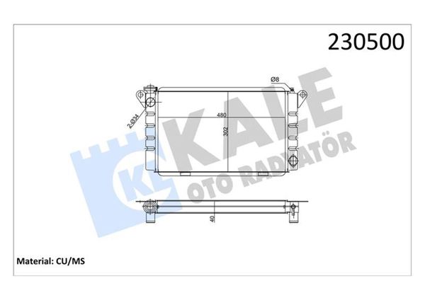 KALE RADYATÖR 0501143PS | Su Radyatörü Renault R12 Toros R12 Super 3 Sıra