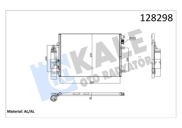 KALE RADYATÖR 050ABC030 | Klima Radyatörü Renault Clio II/Symbol I-Kangoo 97-10 1.2-2.0 16V DCI/DTI
