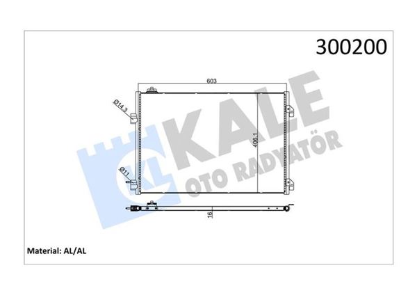 KALE 050ABC070 | Klima Kondanseri Renault Clio II/Symbol II/Thalia 1.5 DCI 05-