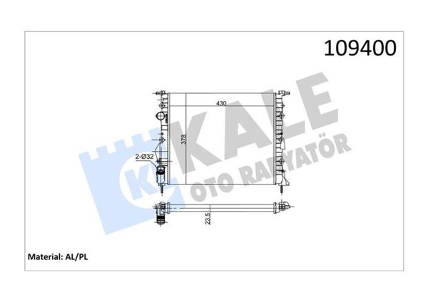 KALE RADYATÖR 0518182AL | Su Radyatör Renault Kangoo 1.4 Clio II 1.5 DCI Megane I Scenic I 1.4/1.6