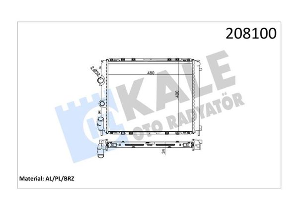 KALE 0534341AB | Radyatör Renault Kangoo Clio II 1.4-1.9D 98-03 1 Sıra