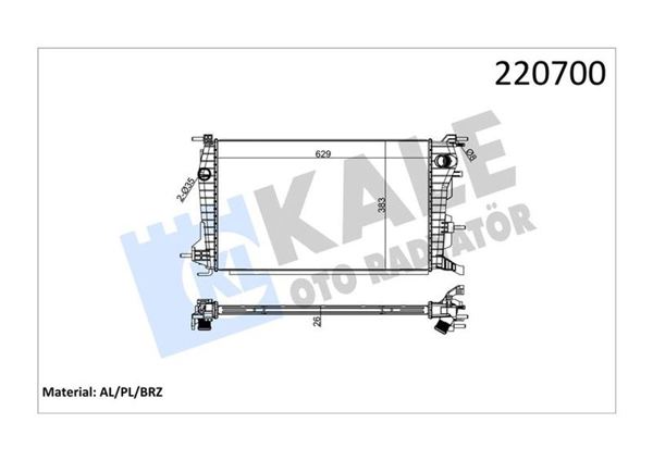 KALE 0559021AB | Radyatör Renault Fluence/Megane III 1.5 DCI