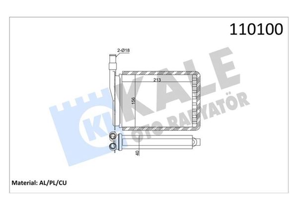KALE 0581842AL | Kalorifer Radyatörü Renault 9/11/Flash Bakır Borulu 85-00 190x141x31