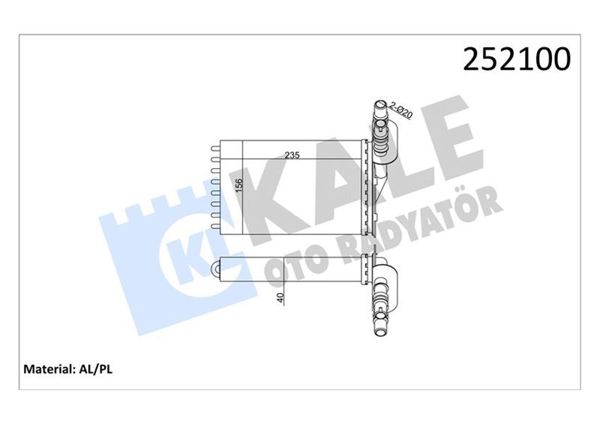KALE 0585862AL | Kalorifer Radyatörü Renault Clio II/Kangoo/Symbol/Thalia 98-