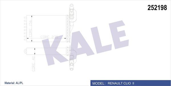 KALE RADYATÖR 0585872AL | Renault Clio II / Kangoo / Symbol 1.2-1.6-1.5 DCI 1998- Kalorifer Radyatörü (Alüminyum)