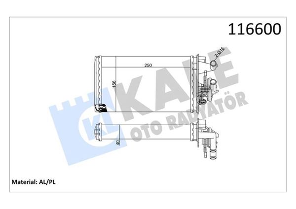 KALE 1781842AL | Kalorifer Radyatörü Musluklu (2 Sıra) Fiat Tempra-Tipo 1.6 16V, Alfa Romeo 145-146 91-01