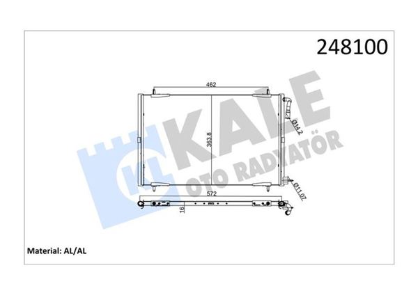 KALE 200ABC010 | Klima Radyatörü (552X363x16) (6455Y0-6455W7) Peugeot P206 98-03 (Butun Motorlar)