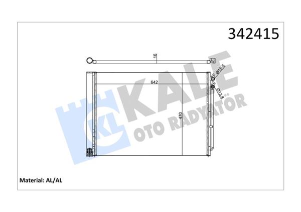 KALE 342415 | Klima Radyatörü (Kondenser) 10 > 5-Seri (F07-F10-F11) 7-Seri (F01-F02-F03-F04)