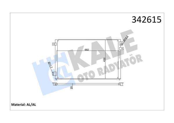 KALE 342615 | Klima Radyatörü Kondenser Al / Al (Jaguar S-Type 3.0 V6 / 4.0 V8 (99-07))