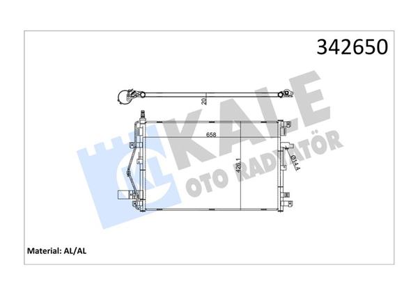 KALE 342650 | Klima Radyatörü (683X425x16) (Otomatik) (Kurutuculu) Volvo Xc90 I 25 T T6 V8 D5 02 -