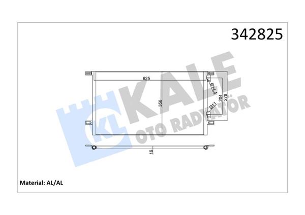 KALE 342825 | Klima Radyatörü (Kondenser) 93-01 Laguna.I 1.6 16V-1.8-1.9Dti-1.9 DCI-2.0-2.2