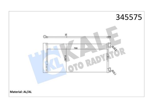 KALE 345575 | Klima Radyatörü Kondenser Renault Trafic III/Opel Vivaro B/Nissan NV300/Fiat Talento 1.6 14>