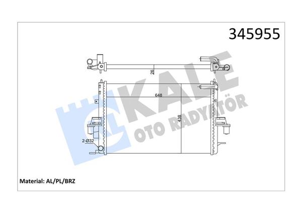 KALE 345955 | Su Radyatörü (Rover 75 03 / 05) 648×449X32