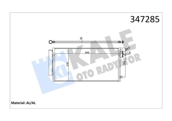 KALE 347285 | Klima Radyatörü (Kondenser) 16-Egea-500L 1.3Mjt-1.4-1.6Mjt