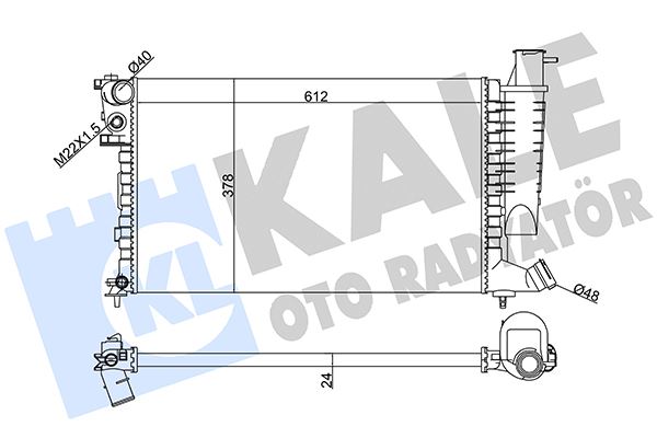KALE 351810 | Su Radyatörü (610X377x23) Peugeot P306 14 16 18 97-98 Citroen Xsara 14 16 18 20 98-00