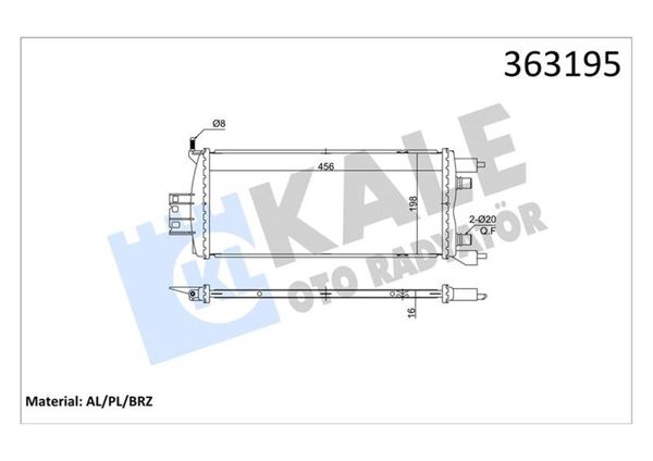 KALE 363195 | Su Radyatörü Brazing Renault Scenic IV 1.5 DCI 16 / (Mt) / Ara Soğutucu /