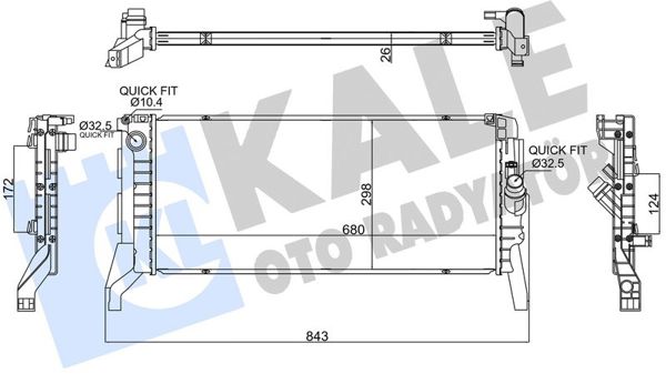 KALE 363910 | Motor Su Radyatörü BMW F40 F44 F48 F39 F46 X1 X2 B37-B47 14-19
