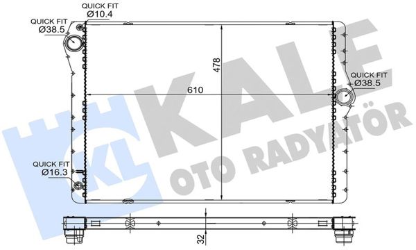 KALE 364495 | Motor Su Radyatörü Otm / Sanz BMW F01 F02 F03 F04 08 > 15