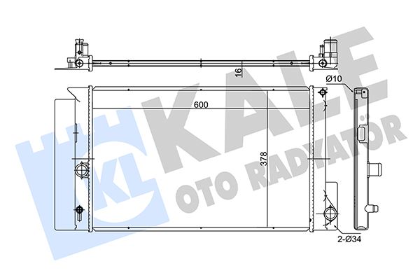 KALE 372000 | Su Radyatörü (600X378x16) Toyota Avensis Corolla Auris E12j 133 VVTI 14 VVTI 16 16 VVTI 18 20 07 -