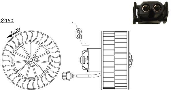 MAHLE AB44000S | Fan Motoru (175X180) BMW 3 (E36) (Eno:8Ew351104761)
