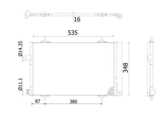 MAHLE AC938000S | Klima Radyatörü Kondansör P407 04 > 11 P508 10 > 18 C5 04 > 17 1.6-1.8-2.0 VTI-HDI