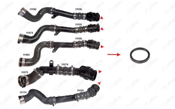 NIFEA 11013 *5 | Turbo Borusu Plastik Boru Contası Ok Ile Gosterılen Dacia Duster Hs Lodgy Js Logan II Logan Mcv II | 5 Adet