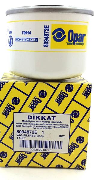 OPAR 8094872E | Yağ Filtresi Ducato III Iveco Daily 2.3 JTD 06 > Karsan J10 Jest 2.3 JTD 13 > E4 E5
