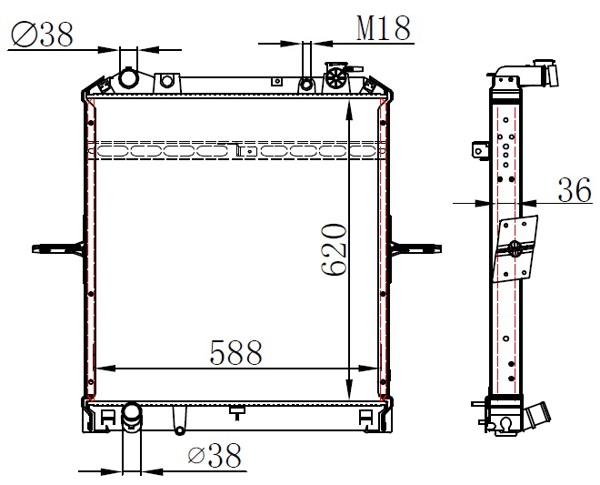 ORIS BIS105036 | Radyatör Brazing Mt 620X588x36 Novo Minibus Euro 6 2017