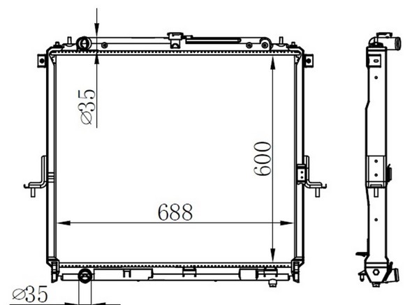 ORIS BNI211026 | Radyatör Brazing Mt 600X688x26 Navara-2.5 DCI 05 -