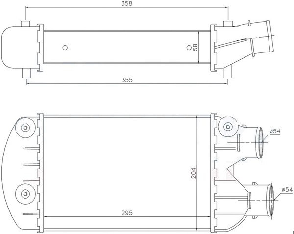 ORIS IFI507058 | Intercooler Brazing Intercooler A / M 295X204x58 Brava 1.9 JTD 95 / Marea 1.9 JTD 95 96701