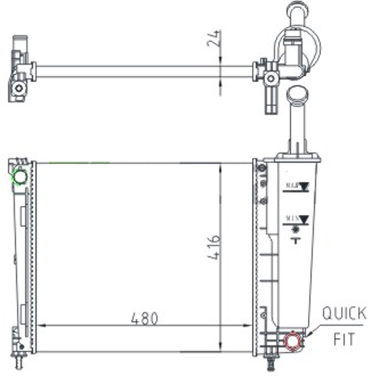 ORIS MFI574024 | Radyatör Mechanical Mt 480 416 24 Lancia Y 1.2İ 2011 617873