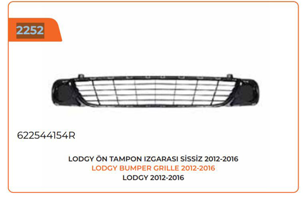 PLEKSAN 2252 | Ön Tampon Izgarası Sıssız Dacia Lodgy 12-16 | 2 Adet