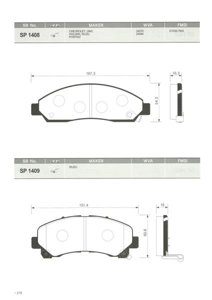 HI-Q SP1409 | Fren Balatası Ön Dmax (Tfr, Tfs) 2.5 CRDI 12 -