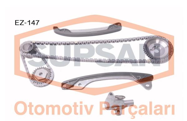 SUPSAN EZ.147 | Eksantrik Zincir Seti Nissan Qashqai/Note/Juke 1.6 16V Hr16de 2006-> (9 Parça)