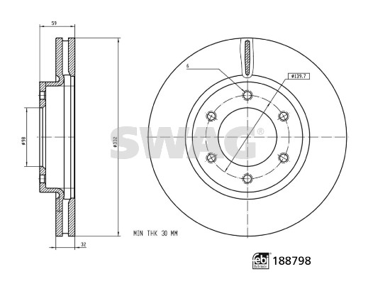 SWAG 33110892 | Fren Diski Ön Ford Ranger 19 > Çap: 332mm
