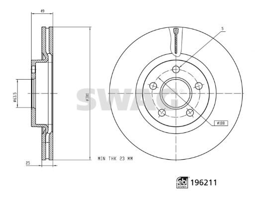 SWAG 33112056 | Fren Diski Ön Connect 18 > Dış Çap: 300 mm | 2 Adet