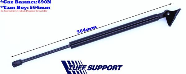 TUFFSUPPORT 612881 | Bagaj Amortisörü Sol 93-98 Grand Cherokee Gazlı