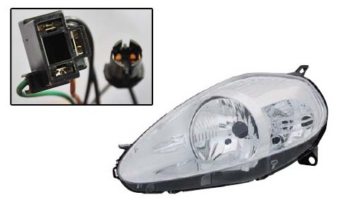 TYC FIA10PU002 | Far Sol Fiat Grande Punto 04 > 10 Elektrikli H4 Krom