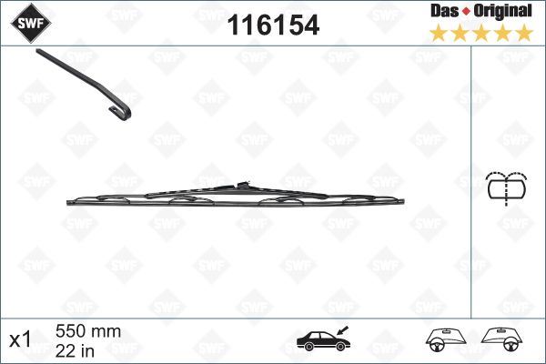 VALEO 116154 | Silecek Süpürgesi Ön Sağ Vito W638 97-03 550mm