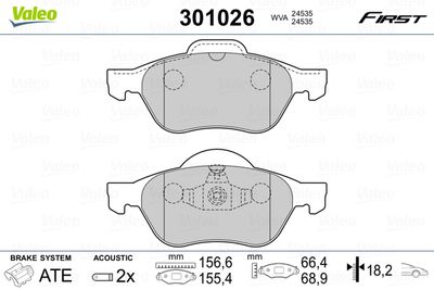 VALEO 9001071 | Fte Fren Balatası Ön Laguna II Megane II Y.M. Scenic II