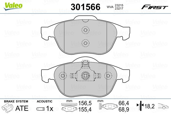 VALEO 9001077 | Fte Fren Balatası Ön Laguna II Megane II Y.M. Scenic II