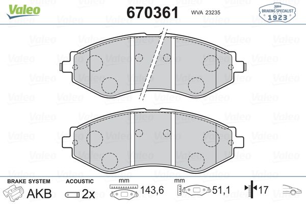 VALEO 9001179 | Fte Balata Fren Ön-(Chevrolet Rezzo 05 / 10 / Lacetti 05 / 13 / Daewoo Nubira 99-/ /)