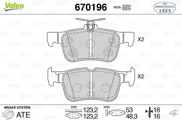 VALEO 9005132 | Fte Fren Balatası Arka Ford Mondeo 14-Kuga 4×4 12-Edge 15-18