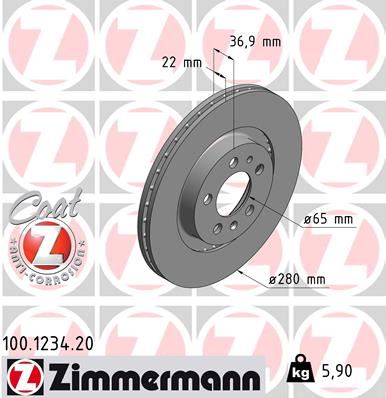 ZIMMERMANN 100.1234.20 | Fren Diski Ön Standart | 2 Adet