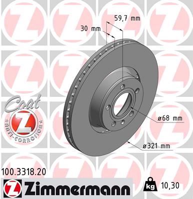 ZIMMERMANN 100.3318.20 | Fren Diski Ön Standart | 2 Adet